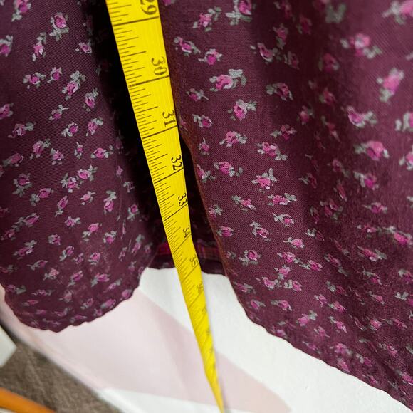 Purple Floral Lagenlook Dress Boho Minimalist‎ Earthy Vintage Mori Kei XL - Picture 4 of 7